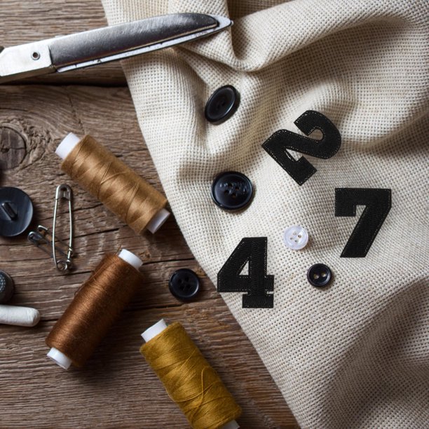 unbranded 30Ud Parches Para Jeans Con Números Bordados Negros Ideales Para Reparar Prendas Y Manualidades
