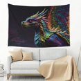 thumbnail image 3 of Easygdp Dragon with Colorful Tail Tapestry Wall Hanging, Wall Tapestries for Bedroom Aesthetic Living Room Office Decor 60x40in, 3 of 8
