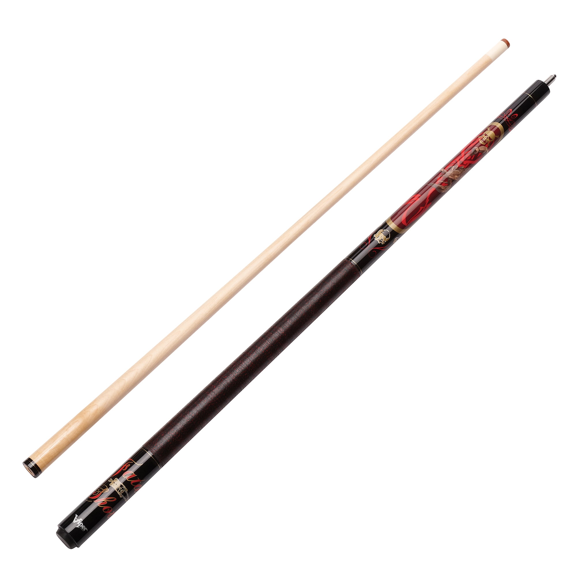 Viper Billiard Master Pool Ball Set, Viper Underground Fatal Shot Cue, Viper Underground Rock & Roll Cue, Viper Underground Celtic Blood Cue, and Viper Underground Raven Cue