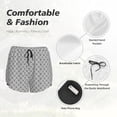 thumbnail image 4 of KLL Gray Plaid Pattern Shorts Women,Athletic Shorts High Waisted Running Shorts Pocket Sporty Short Gym Elastic Workout Shorts-Large, 4 of 7