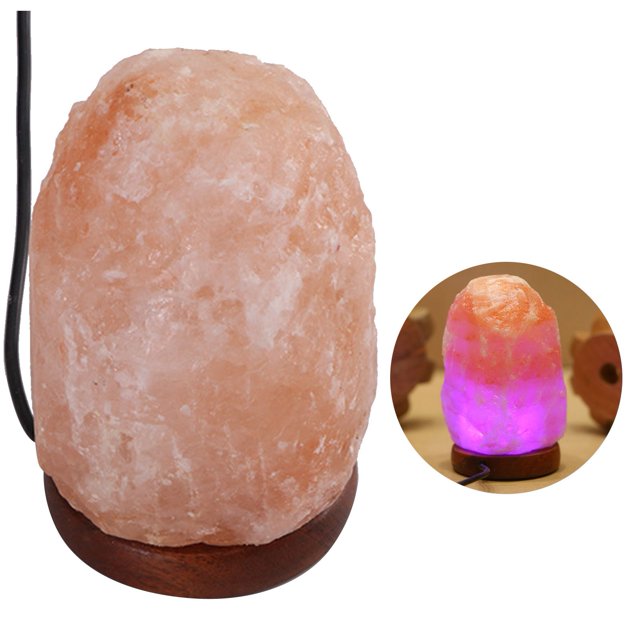 Lámpara de sal del Himalaya, lámpara de sal del Himalaya, lámpara de sal de cristal colorida, luz de sal de paisaje natural, instalación sin esfuerzo