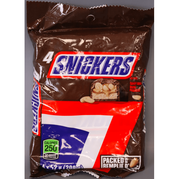 Snickers Chocolate 4 Pack 208g/7.33oz {Imported from Canada}