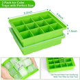 thumbnail image 5 of PEACNNG 2 Pack Silicone Ice Cube Trays with Lids, Food Grade Silicone Ice Mold Maker, Silicone Ice Cube for Frozen Baby Food, Drinks, Coffee and Fruit (Green), 5 of 5