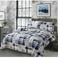thumbnail image 4 of Beartech Quilt Set King Size Plaid Patchwork Microfiber Lightweight Reversible Bedspread Coverlet Bedding Set, 4 of 7