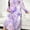 Light  Purple, variant on Plus Size Pajamas for Women Crew Neck Long Sleeve Casual Print Sleep Dress Nightgown Sleepwear