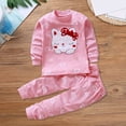 thumbnail image 4 of MANHUJI Sweatpants 2 Piece Outfit Toddler Girls Long Sleeved Cat Print Tops and Pants for 0 To 9 Years Clothes for Kids (Hot Pink,90), 4 of 4