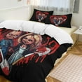 thumbnail image 6 of Bride of Chucky 3 Pcs Bed Sheets Set Breathable Duvet Cover with 2 Pillow Sham Soft All Seasons Bedding Set 79"x90", 6 of 8