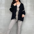 thumbnail image 5 of MESSUEN Chunky Cardigan Sweaters for Women Colorblock Tops for Women Warm Sweaters for Women Womens Top Women Cardigan Tee Shirts Womens Women's T Shirts Black M, 5 of 6