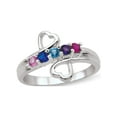 thumbnail image 2 of Personalized Double Hearts Bypass Design Birthstone Ring in 10K Gold by Jewlster, 2 of 5