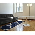 thumbnail image 5 of Garland Rug Quatrefoil Polypropylene Indigo/Ivory Indoor Runner Rug, 2' x 5', 5 of 5