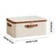thumbnail image 5 of Wmhnj Tianshan - Caja de almacenamiento de lino y algodn con cremallera y ventana transparente, 40,6 x 30,5 x 25,4 cm, organizador de ropa de tela para el hogar, dormitorio y armario, 5 of 7