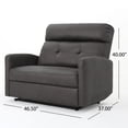 thumbnail image 5 of Noble House Gideon Oversize Microfiber 2 Seater Recliner, Slate and Black, 5 of 13