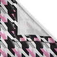 thumbnail image 3 of Ambesonne Geometric Kitchen Curtains, Modern Houndstooth Motifs, 55"x45", Black Pink White, 3 of 3