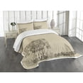 thumbnail image 3 of Ambesonne Tribal Quilted Bedspread Set 3 Pcs, Mayan Relic, King Size, Tan Army Green, 3 of 5