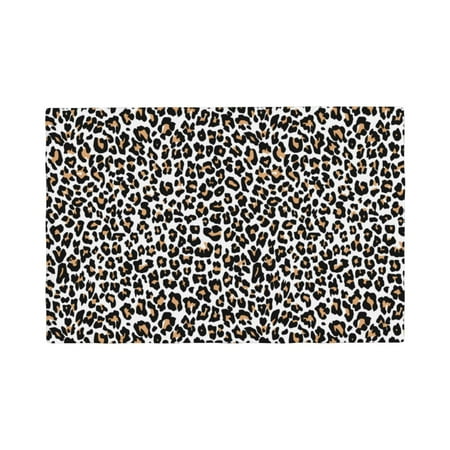 

Placemats Set of 4 black orange leopard trendy Heat Resistant Non - Slip Place mats Waterproof table mat for Kitchen Dining-6片装