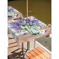 thumbnail image 2 of Outdoor Tablecloth with Umbrella Hole for Patio/Picnic/Party/Camping, Purple Lavender Waterproof Table Cloth Square Cover Washable, Spring Butterfly Daisy Watercolor Gray (54"x 54"), 2 of 8