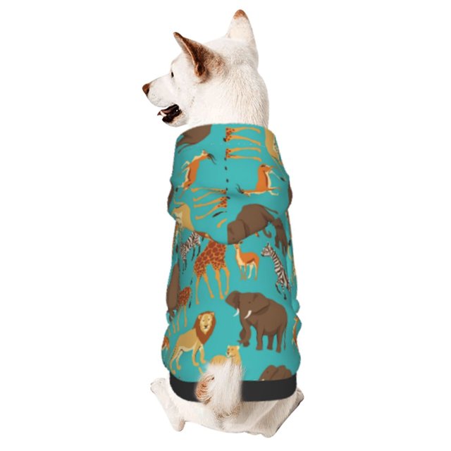 Fotbe Cute Animals Sudadera con Estampado para Perros Pequeños – Suéter con Capucha para Mascotas, Tela Suave de Forro Polar con Bolsillo-Medium