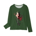 thumbnail image 4 of Zwiiyzr Toddler Baby Girl Long Sleeve Sweatshirt Crew Neck Tops Basic Solid Color Sweater Shirts Kid Fall Clothes 3-14 Years Olive Green, 4 of 5