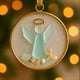 thumbnail image 2 of Adorno de ángel de vidrio marino, decoración para árbol de Navidad de 8 cm, adorno conmemorativo de vidrio transparente, decoración navideña hecha a mano, figura de ángel inspirada en la playa, adorn, 2 of 6