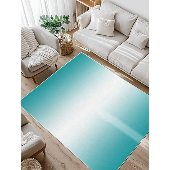 Teal and Area Rug for Bedroom 3x5 Ft White Gradient Super Soft fuzzy Throw Rug Non-Slip Fluffy Plush Indoor Floor Carpet for Living Room Nursery Home Decor