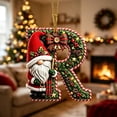 thumbnail image 5 of romoty Personalized Christmas Letter Ornaments, Cute Gnome Kitten Initial Pendants, 2D Flat Acrylic Monogram Tree Car Mirror Decor, 5 of 6