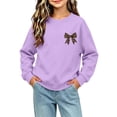 thumbnail image 6 of MKOSPLRT Kids Crew Neck Sweatshirts Funny Bow Graphic Sweat Shirts Long Sleeve Workout Pullover Girls Casual Fall Clothes 1-13 Years, 6 of 7