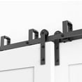 thumbnail image 5 of WINSOON 10FT Double Bypass Sliding Barn Door Hardware Kit I Style Hanger Black Finish, 5 of 5