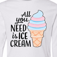 thumbnail image 4 of Inktastic All You Need is Ice Cream with Ice Cream Cone Long Sleeve Youth T-Shirt, 4 of 5