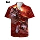 thumbnail image 3 of Camisas de manga corta con estampado 3D de animales y lobos, estilo moderno y moderno, con botones gráficos, para hombre, 3 of 5