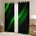 thumbnail image 2 of Feelyou Green Striped Geometric Black Out Curtains, Futuristic Abstract Curtains Pack of 2 (42x63 Each), Teen Child Kid Adult Bedroom Curtains, Blackout Curtains Room Decor, 2 of 6