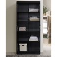 thumbnail image 4 of Hodedah 2 Portes Armoire Boisée avec 4 Étagères en Finition Noire, 4 of 6