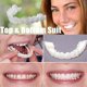 thumbnail image 2 of Un par de dentadura superior e inferior de alta calidad, sonrisa instantánea, ajuste cómodo, dientes cosméticos flexibles, dentadura postiza superior, chapa cosmética alta JFHHH pequeña, 2 of 5