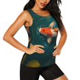 thumbnail image 2 of Balery Koi Pond Lilies Camiseta sin mangas estampada ligera para mujer, tops de entrenamiento sin mangas, camisetas de yoga transpirables de secado rápido.-Large, 2 of 7