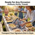 thumbnail image 3 of Numjaw Casserole Carrier for Hot or Cold Food, Expandable Insulated Double Casserole Carrier, Fits additional 9"x13" Baking Dishes, Padded Lasagna Holder for Trip, Party, Picnic, 3 of 8