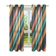thumbnail image 7 of Yayeee Window Curtains Light Filtering 63"x42" Grommet Panel Pair Home Living Room Decor, Retro Stripes, 7 of 7