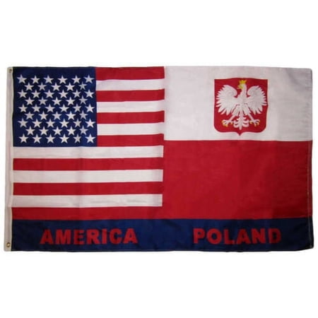 3x5 USA American Poland Eagle Friendship 150D Woven Poly Nylon Flag 5x3 Banner