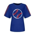 thumbnail image 5 of yunLCZ Women Shirts 2025 Summer Women's Baseball Print T Shirt, 5 of 5