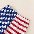 thumbnail image 6 of YunPes Girls' Wear Hot Holiday Fringe Vest + Independence Day Print Bell Bottom Pants Bow Three Set Star Print, 6 of 6