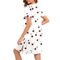 thumbnail image 4 of Sakmal White Moomoo Nightgowns for Women Cute with Pockets Loungewear Short Sleeve Nightgowns, 4 of 6