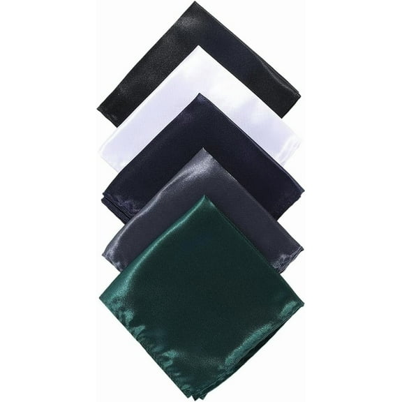 5 Pcs White Men's Pocket Square Pocket Squares For Men Handkerchief Hanky Machine Wash White Pocket Square for Men Colorful