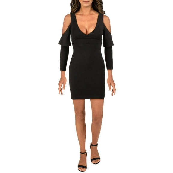 French Connection Womens Beau Mini Cold Shoulder Cocktail Dress