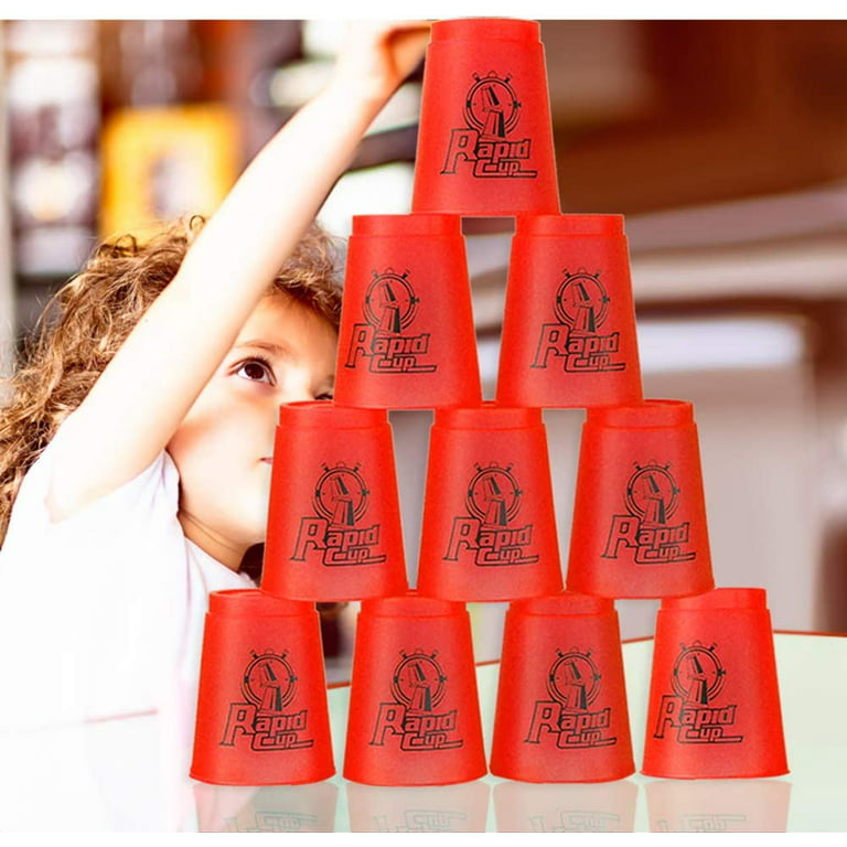 SEISSO Quick Stack Cups, 12 Pack Stacking Cups Classic Family Game Stacks  Toy Speed Training Game for Friends Boys Girls Kids Students Teenagers