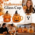thumbnail image 7 of Halloween Pumpkin Cow Glass Cup with Lid and Glass Straw, Cute Spooky Borosilicate Drink Tumbler, Eco Reusable Straw Cup for Daily Office & Halloween Party Gifting, 7 of 7