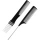thumbnail image 1 of wonim44 2 Packs Rat Tail Comb Teasing Comb with Metal Pick Combs for Women Hair Styling (Black), 1 of 1