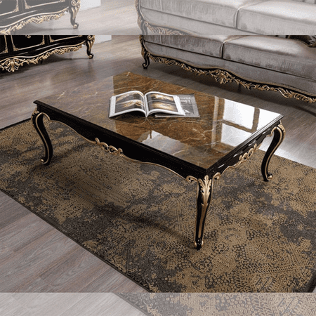 Acme Furniture ACME Betria Coffee Table Engineered Stone & Black Finish