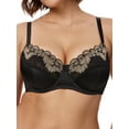 thumbnail image 2 of Deyllo Women Plus Size Bras Non-Padded Soft Full Figure Bra Unlined Lace Black Underwire Bralette Bra Clothes Size 38DD, 2 of 4