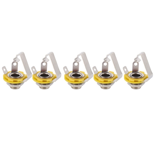 Conector de montaje estéreo TRS para guitarra, 5 uds., conector estéreo para guitarra eléctrica, conector de entrada estéreo para bajo, conector estéreo hembra, características mejoradas