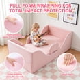 thumbnail image 4 of Toddler Bed, Toddler Floor Bed – Low-to-Ground Design with Detachable Guard Rails, Soft Upholstered Transition Bed, Standard Crib Size for kids Ages 1–6, 4 of 7