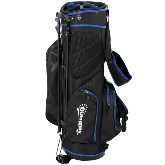 Ultra-Lightweight Men's Golf Stand Bag, Blue Polyester Golf Bag with 6-Way Dividers, Insulated Cooler Pocket & Rain Hood, 2kg Portable Design for Fairway & Outdoor Sports Use