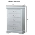 thumbnail image 6 of Miekor Furniture 1pc Chest Transitional Style Bracket Legs Hanging Drawers Pull English Dovetail Drawers Dust Proof Case Gray Finish Bedroom Furniture MK6436, 6 of 8